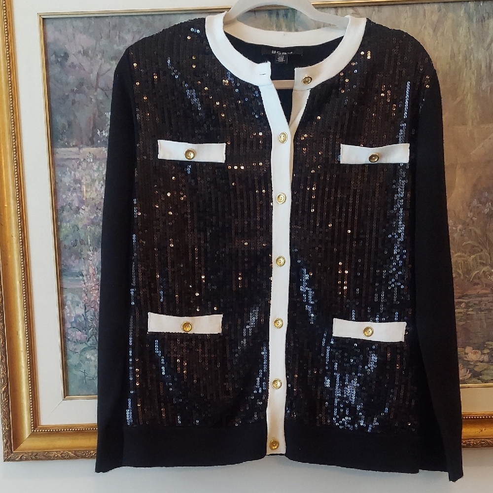 BCBG Classic Black Sweater Top